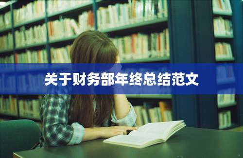 关于财务部年终总结范文