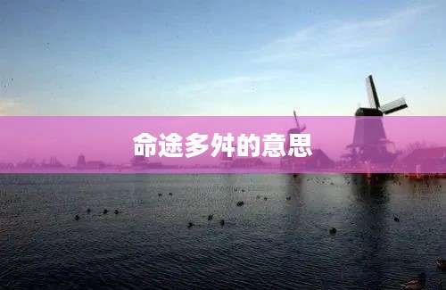命途多舛的意思