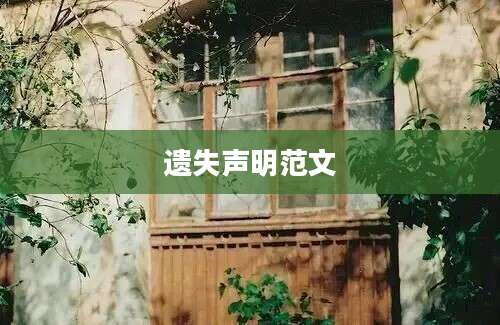 遗失声明范文