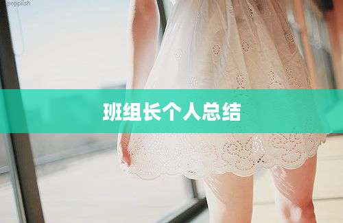 班组长个人总结