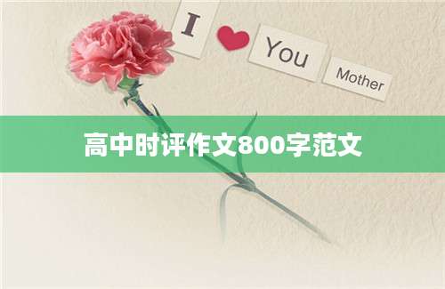 高中时评作文800字范文