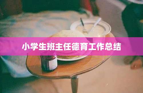 小学生班主任德育工作总结