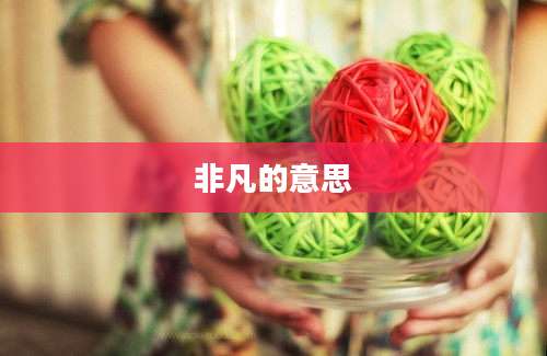 非凡的意思