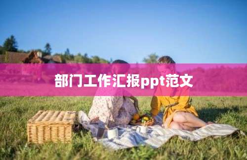 部门工作汇报ppt范文