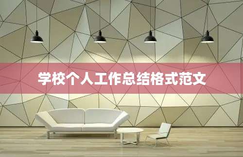 学校个人工作总结格式范文