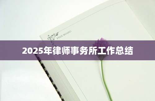 2025年律师事务所工作总结