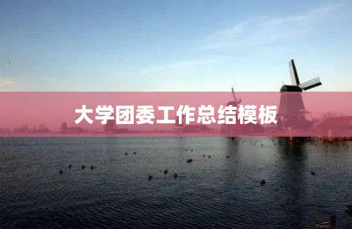 大学团委工作总结模板