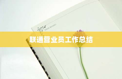 联通营业员工作总结