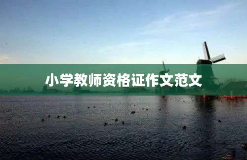 小学教师资格证作文范文