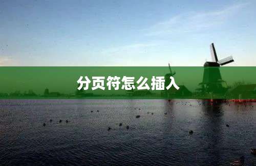 分页符怎么插入