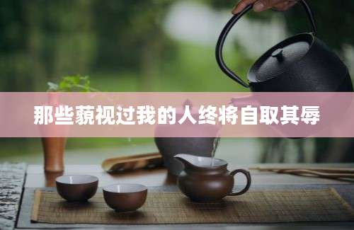 那些藐视过我的人终将自取其辱