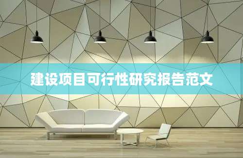 建设项目可行性研究报告范文