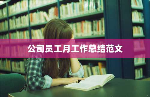 公司员工月工作总结范文