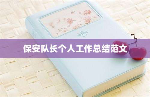 保安队长个人工作总结范文