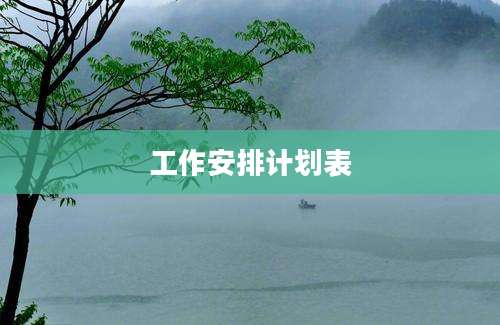 工作安排计划表