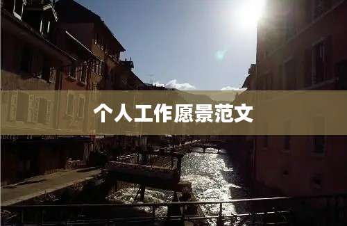 个人工作愿景范文