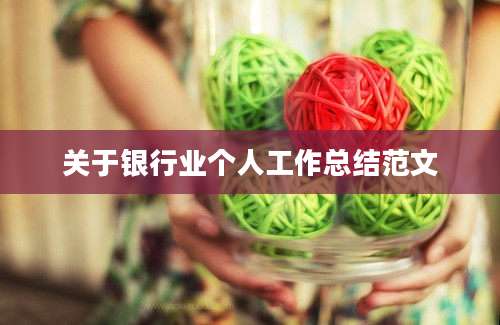 关于银行业个人工作总结范文