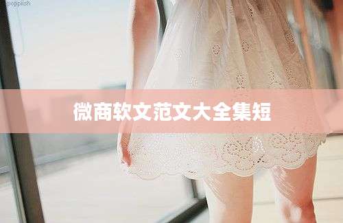微商软文范文大全集短
