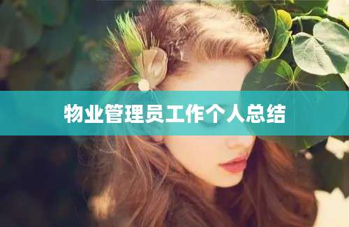 物业管理员工作个人总结