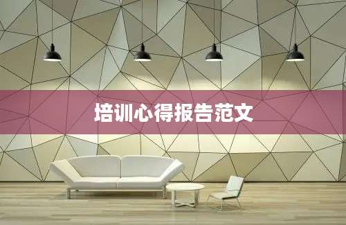 培训心得报告范文