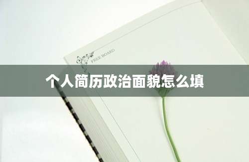 个人简历政治面貌怎么填