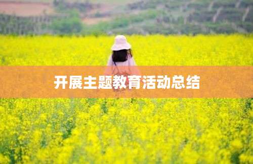 开展主题教育活动总结