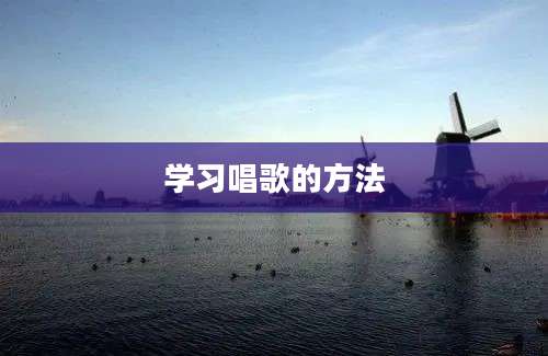 学习唱歌的方法