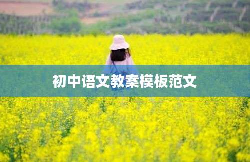 初中语文教案模板范文