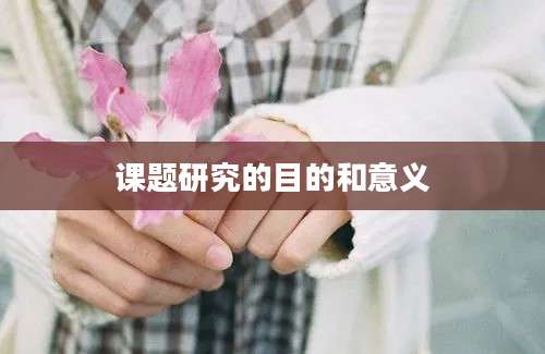 课题研究的目的和意义