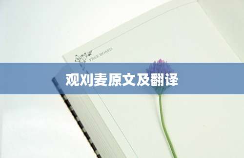 观刈麦原文及翻译