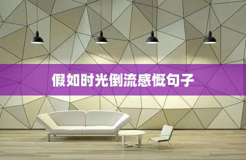 假如时光倒流感慨句子