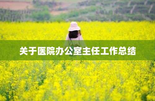 关于医院办公室主任工作总结