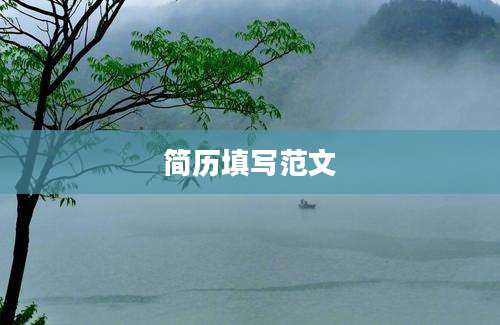 简历填写范文
