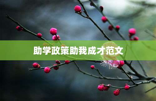 助学政策助我成才范文