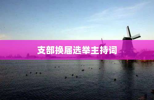 支部换届选举主持词