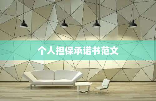 个人担保承诺书范文