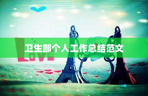 卫生部个人工作总结范文