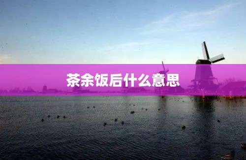 茶余饭后什么意思