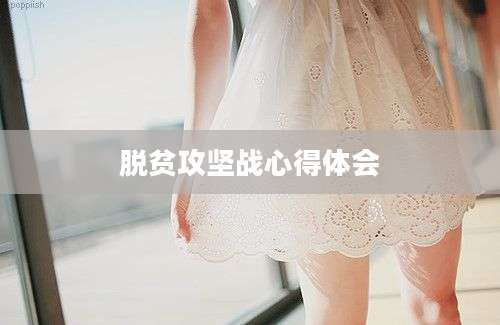 脱贫攻坚战心得体会