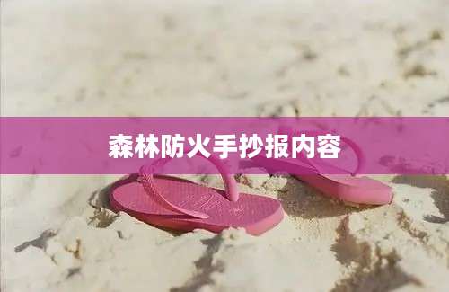 森林防火手抄报内容