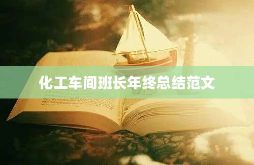 化工车间班长年终总结范文