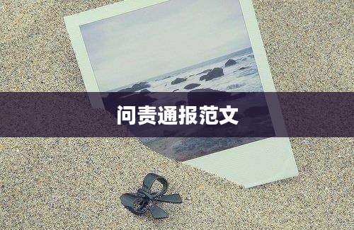 问责通报范文