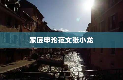家底申论范文张小龙