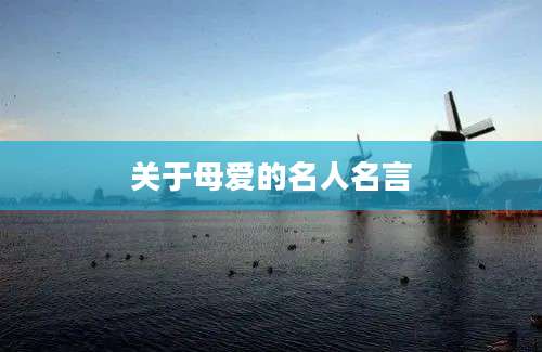 关于母爱的名人名言