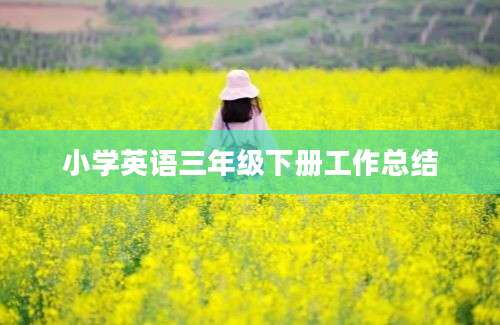 小学英语三年级下册工作总结