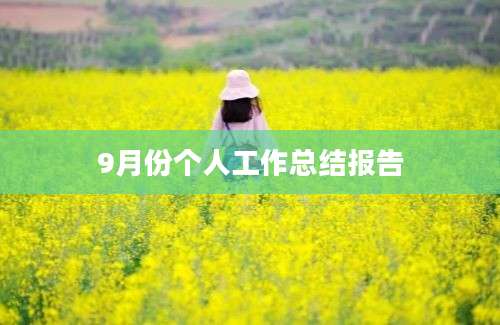 9月份个人工作总结报告