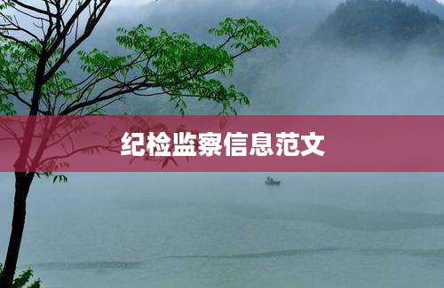 纪检监察信息范文