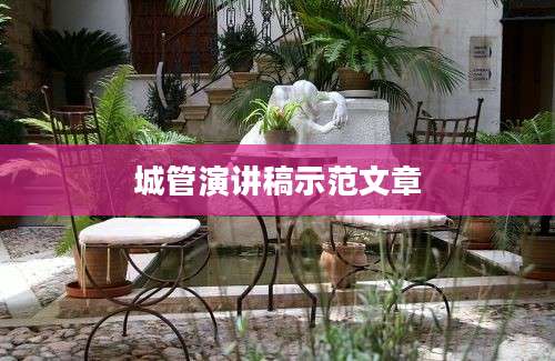 城管演讲稿示范文章