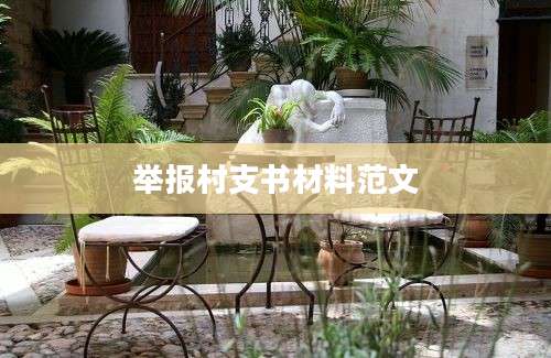 举报村支书材料范文