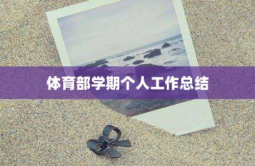 体育部学期个人工作总结